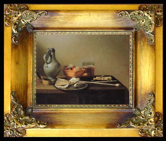 framed  Pieter Claesz Pipes and Brazier, Ta040